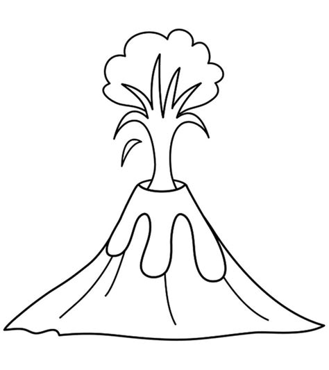 Volcano Printable Coloring Pages
